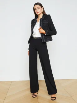 L'AGENCE All Things Black|Blazers & Jackets|Agnes Tweed Denim Jacket Black/Washed Black