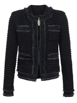 L'AGENCE All Things Black|Blazers & Jackets|Agnes Tweed Denim Jacket Black/Washed Black