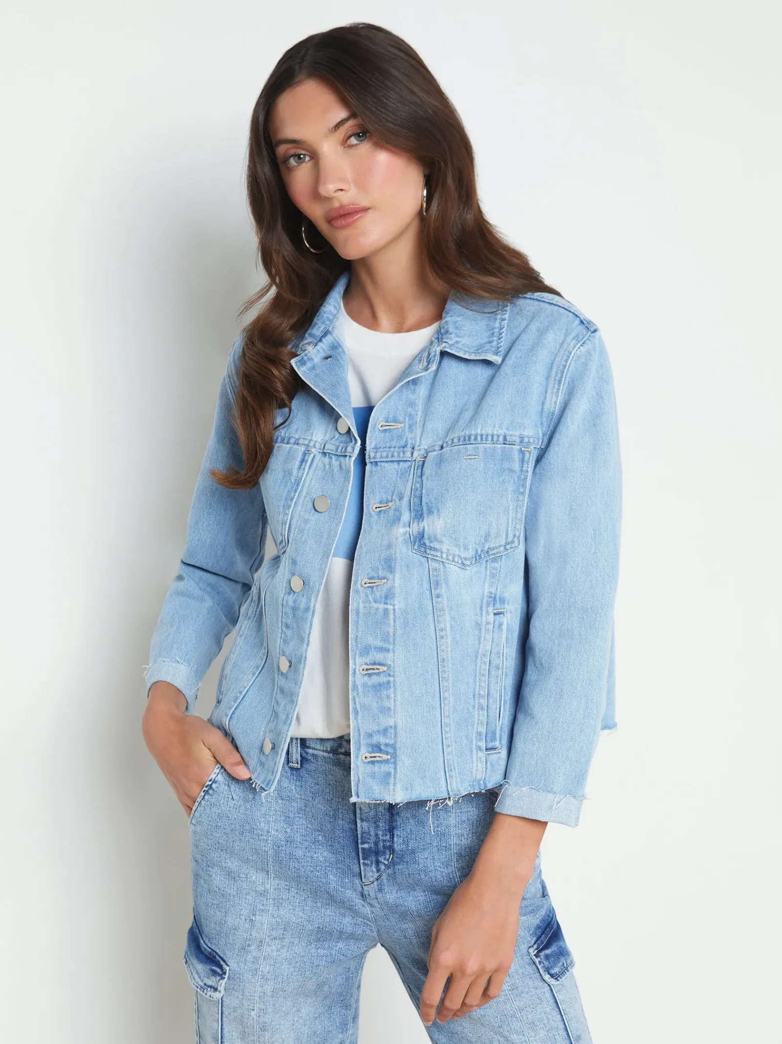 L'AGENCE Blazers & Jackets|Ailana Maui Moon Jean Jacket Cove