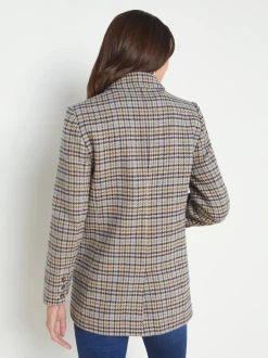 L'AGENCE Spring Collection|Blazers & Jackets|Aimee Oversized Boyfriend Blazer Almond Multi Houndstooth