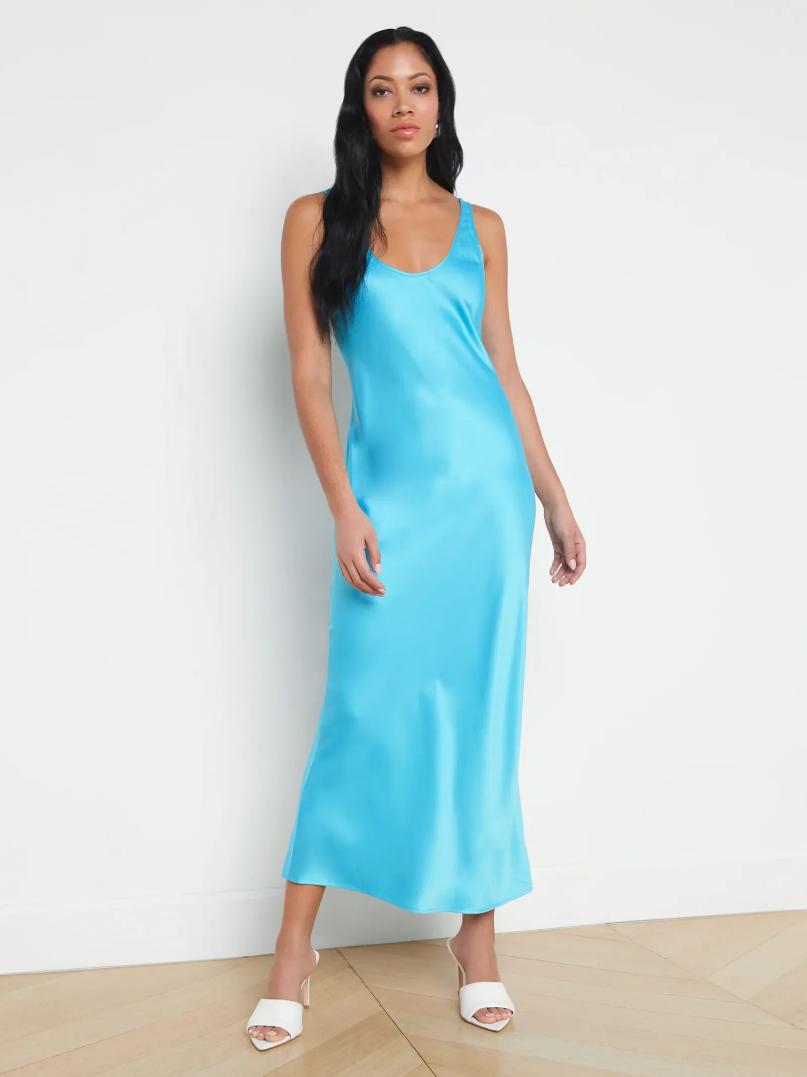 L'AGENCE Spring Collection|Camisoles & Tanks|Akiya Tank Dress Blue Atoll