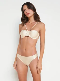 L'AGENCE Spring Collection|Swimwear|Alexandria Bikini Top Champagne