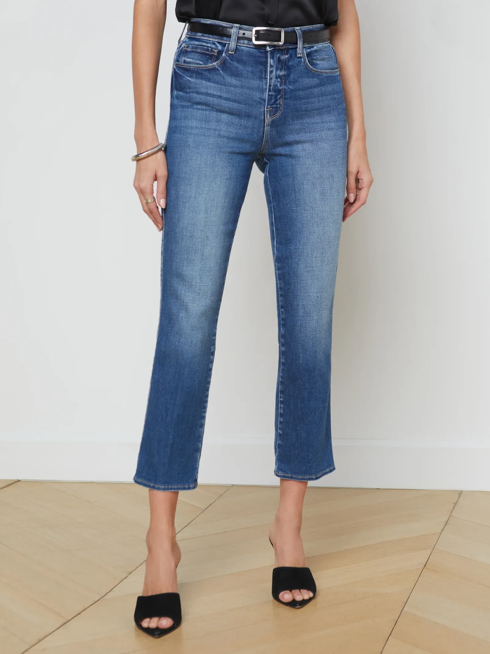L'AGENCE Petite|Straight|Alexia Cropped Cigarette Jean Cambridge