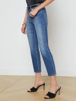 L'AGENCE Petite|Straight|Alexia Cropped Cigarette Jean Cambridge