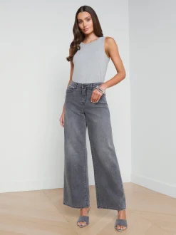 L'AGENCE Wide & Relaxed|Spring Collection|Alicent Wide-Leg Jean Magnesite