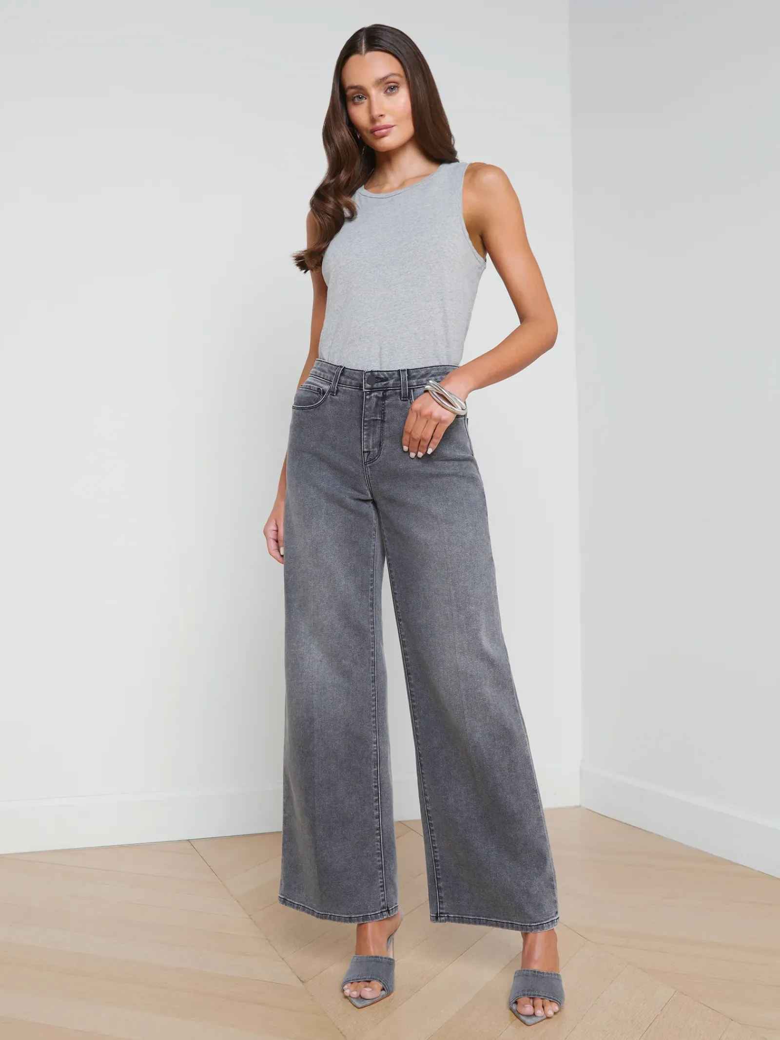 L'AGENCE Wide & Relaxed|Spring Collection|Alicent Wide-Leg Jean Magnesite