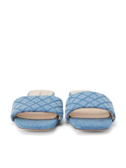 L'AGENCE Spring Collection|Sandals & Wedges|Aloise Denim Slide Sandal Light Blue Denim