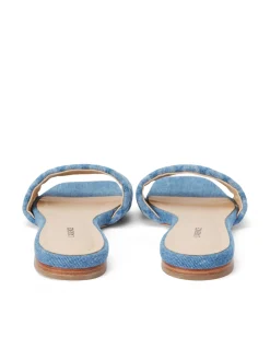 L'AGENCE Spring Collection|Sandals & Wedges|Aloise Denim Slide Sandal Light Blue Denim