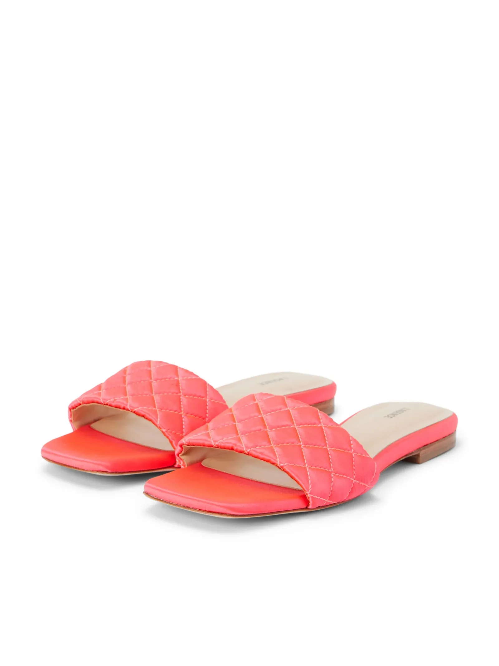 L'AGENCE Spring Collection|Sandals & Wedges|Aloise Satin Slide Sandal Neon Coral Satin