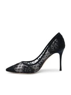 L'AGENCE Resort Collection|All Things Black|Anais Lace Pump Black Lace/Satin