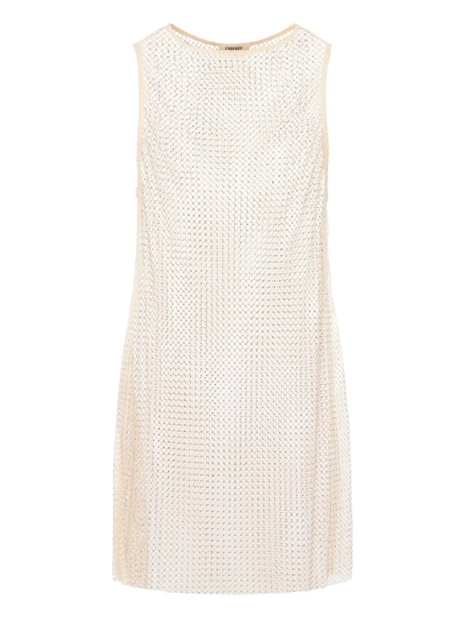 L'AGENCE Spring Collection|Swimwear|Angela Mesh Cover-Up Dress Champagne