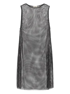 L'AGENCE Spring Collection|Swimwear|Angela Mesh Cover-Up Dress Black