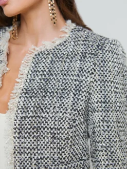 L'AGENCE Spring Collection|Blazers & Jackets|Angelina Tweed Jacket Ecru/Black/Metallic