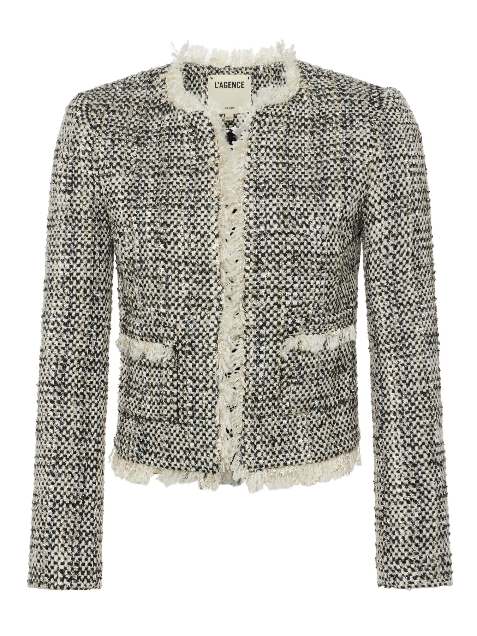 L'AGENCE Spring Collection|Blazers & Jackets|Angelina Tweed Jacket Ecru/Black/Metallic