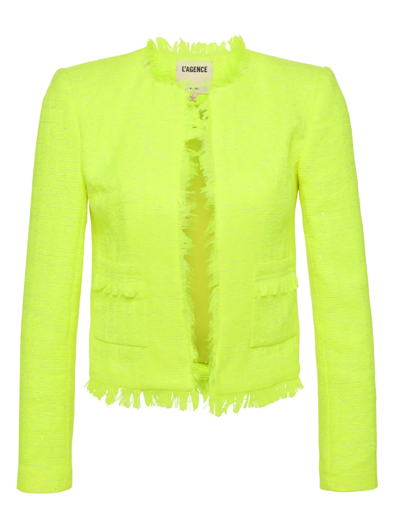 L'AGENCE Spring Collection|Blazers & Jackets|Angelina Tweed Jacket Neon Citrus