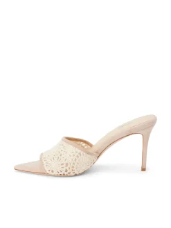 L'AGENCE Spring Collection|Mules|Armande Crochet Mule Ecru/Pecan Crochet