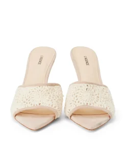 L'AGENCE Spring Collection|Mules|Armande Crochet Mule Ecru/Pecan Crochet