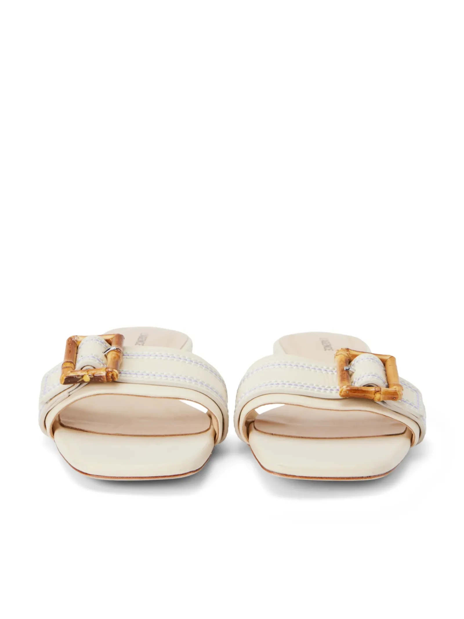 L'AGENCE Spring '24 Catalog|Sandals & Wedges|Aurelie Buckle Slide Sandal Ecru Leather