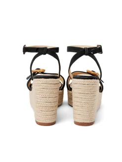 L'AGENCE Spring Collection|Heels & Pumps|Aurore Wedge Espadrille Black Leather