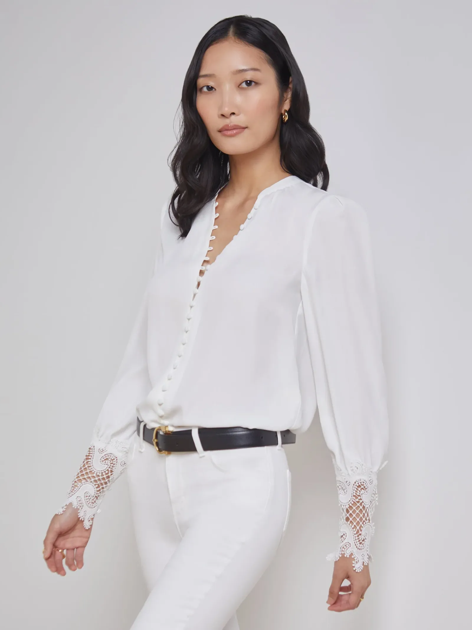 L'AGENCE Back in Stock|Essentials|Ava Blouse Ivory