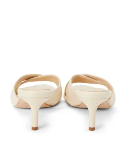 L'AGENCE Heels & Pumps|Spring Collection|Aveline Kitten-Heel Sandal Ecru Leather
