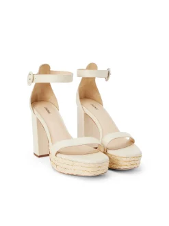 L'AGENCE Nouveau Whites|Spring Collection|Avia Leather Platform Sandal Ecru Leather