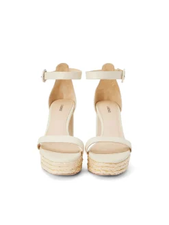 L'AGENCE Nouveau Whites|Spring Collection|Avia Leather Platform Sandal Ecru Leather
