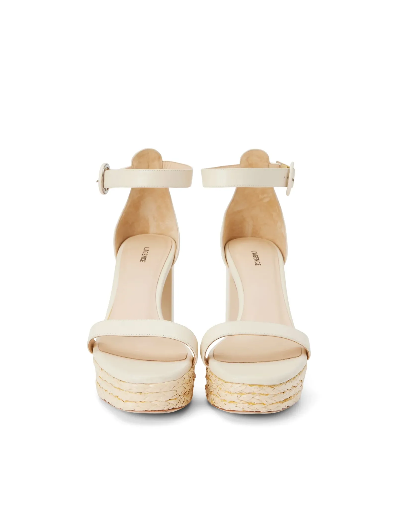 L'AGENCE Nouveau Whites|Spring Collection|Avia Leather Platform Sandal Ecru Leather