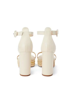 L'AGENCE Nouveau Whites|Spring Collection|Avia Leather Platform Sandal Ecru Leather