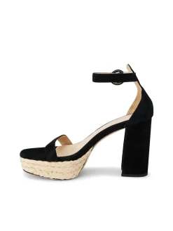 L'AGENCE All Things Black|Spring Collection|Avia Suede Platform Sandal Black Suede