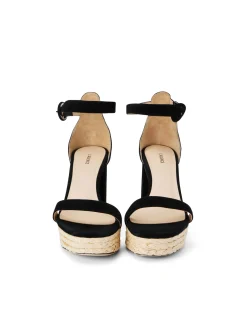 L'AGENCE All Things Black|Spring Collection|Avia Suede Platform Sandal Black Suede