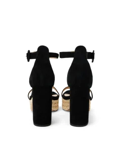 L'AGENCE All Things Black|Spring Collection|Avia Suede Platform Sandal Black Suede