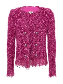 L'AGENCE Online Exclusives|Knitwear|Azure Fringe Cardigan Blazer Pink