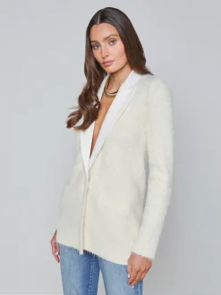L'AGENCE Nouveau Whites|Spring Collection|Baileigh Textured Knit Blazer Ivory