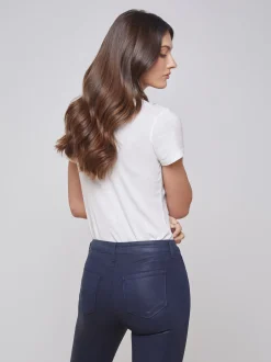 L'AGENCE Nouveau Whites|Essentials|Becca Cotton V-Neck Tee White