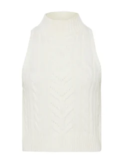 L'AGENCE Nouveau Whites|Spring Collection|Bellini Cable-Knit Turtleneck Ivory
