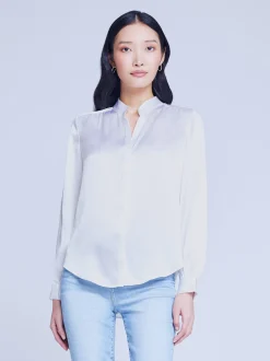 L'AGENCE Nouveau Whites|Silks|Bianca Blouse White
