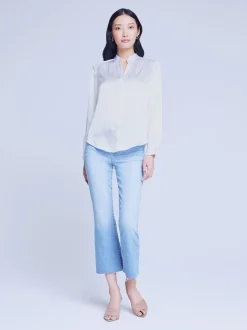 L'AGENCE Nouveau Whites|Silks|Bianca Blouse White