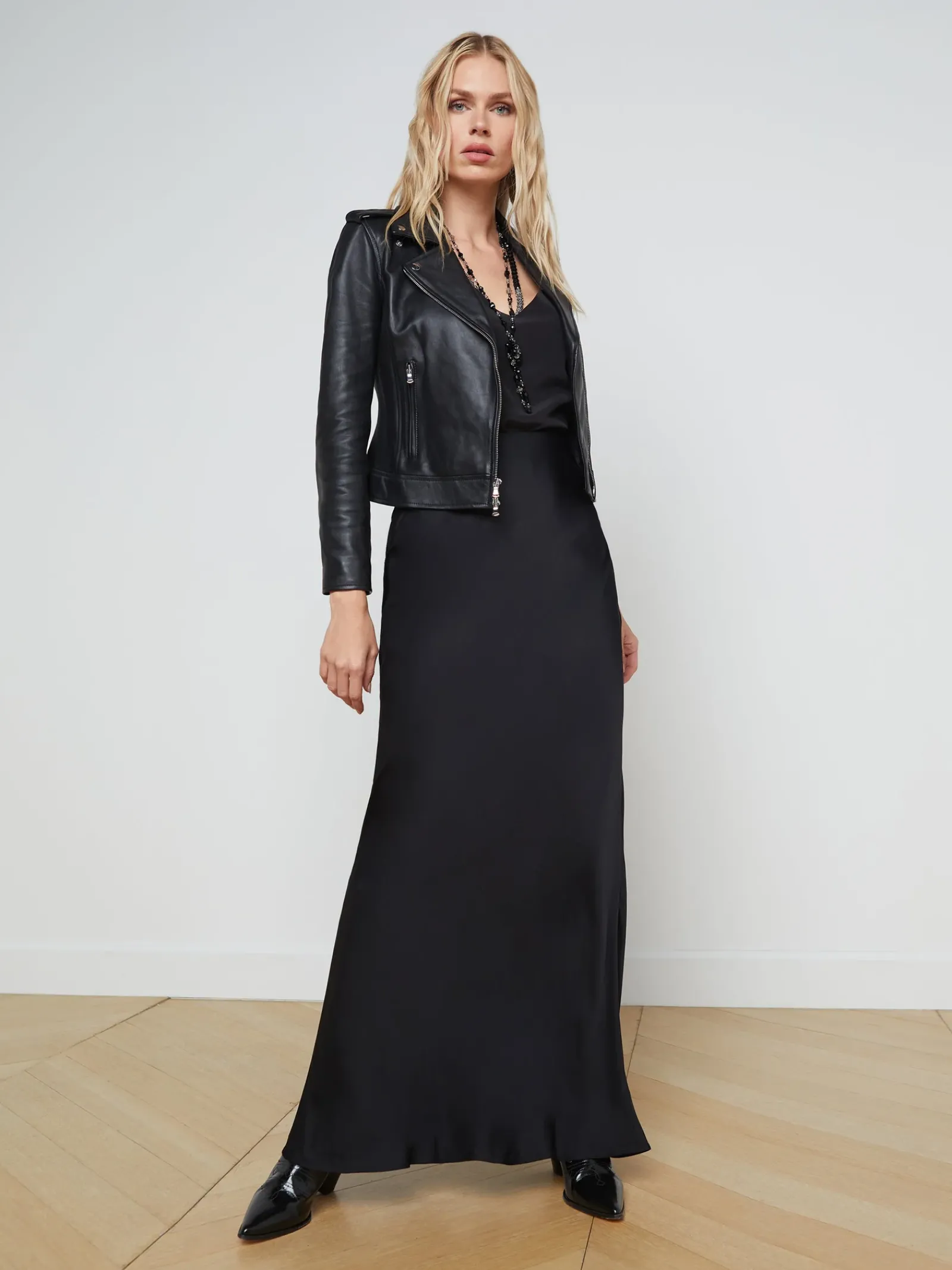L'AGENCE All Things Black|Essentials|Biker Leather Jacket Black