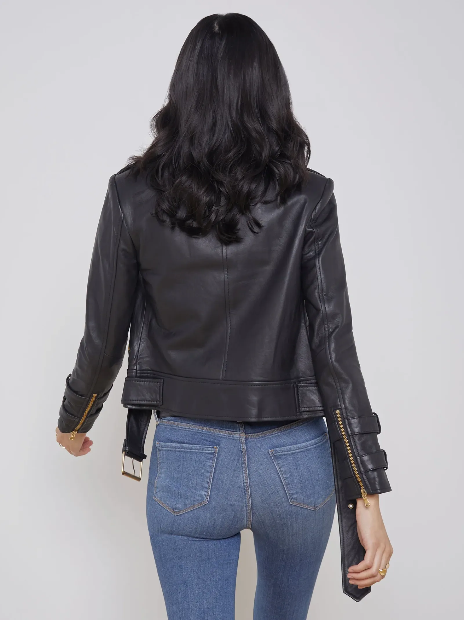 L'AGENCE All Things Black|Leather|Billie Belted Leather Jacket Black