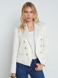L'AGENCE Nouveau Whites|Spring Collection|Brooke Open-Front Blazer Ivory/Light Gold