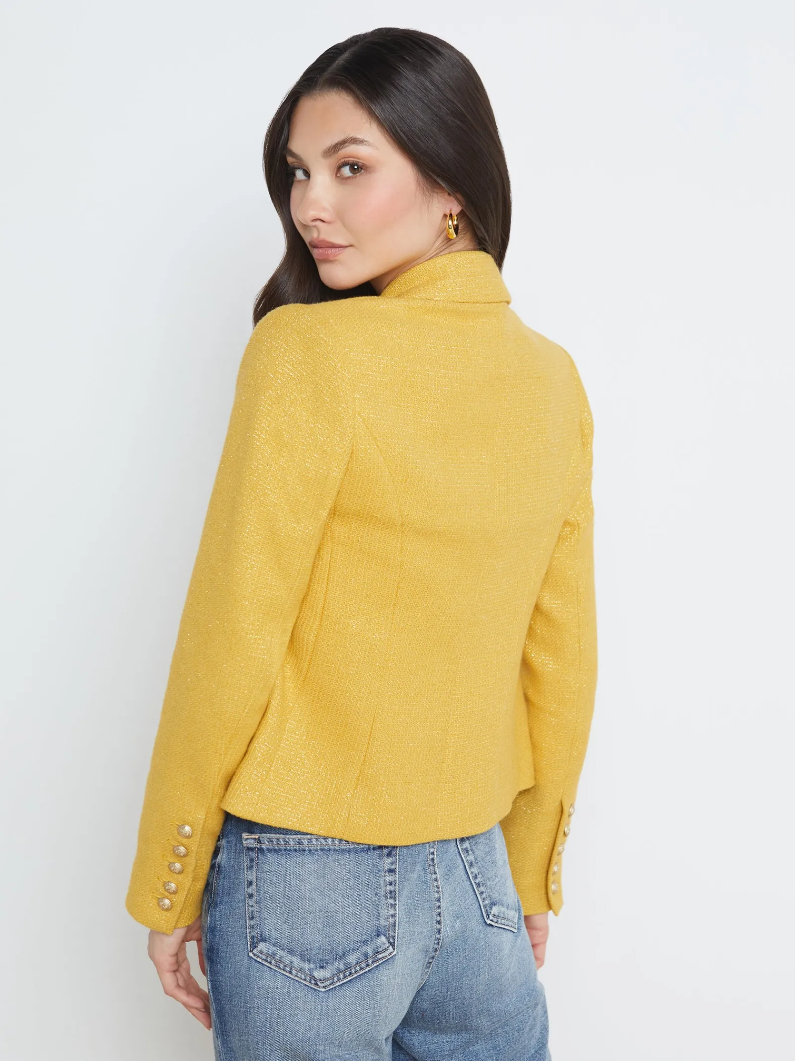 L'AGENCE Resort Collection|Blazers & Jackets|Brooke Open-Front Blazer Citrine/Gold