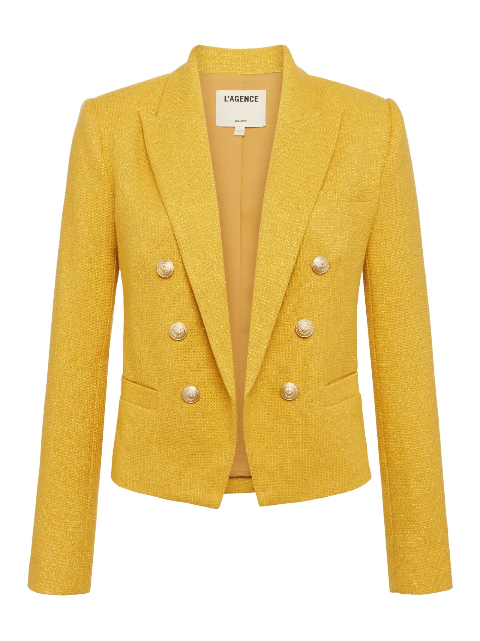 L'AGENCE Resort Collection|Blazers & Jackets|Brooke Open-Front Blazer Citrine/Gold