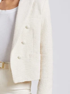 L'AGENCE Essentials|Blazers & Jackets|Brooke Open-Front Blazer Ecru