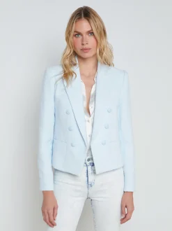 L'AGENCE Online Exclusives|Spring '24 Catalog|Brooke Open-Front Blazer Ice Water