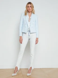 L'AGENCE Online Exclusives|Spring '24 Catalog|Brooke Open-Front Blazer Ice Water