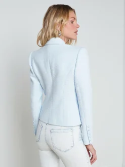 L'AGENCE Online Exclusives|Spring '24 Catalog|Brooke Open-Front Blazer Ice Water