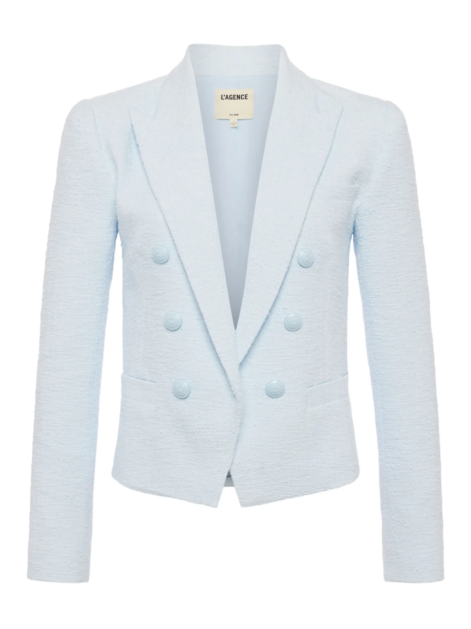 L'AGENCE Online Exclusives|Spring '24 Catalog|Brooke Open-Front Blazer Ice Water