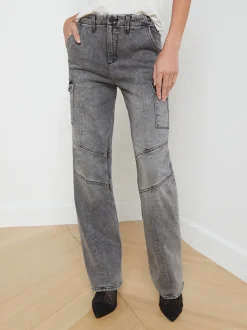 L'AGENCE Cargo Pants|Cargo Pants|Brooklyn Cargo Jean Magnesite