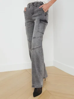 L'AGENCE Cargo Pants|Cargo Pants|Brooklyn Cargo Jean Magnesite